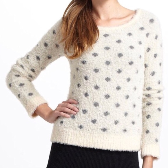 Anthropologie Sweaters - Anthropologie | Moth polka-dot soft fuzzy sweater